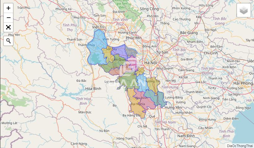 Bản đồ quy hoạch tỉnh Hà Tây trước năm 2008 và hiện tại