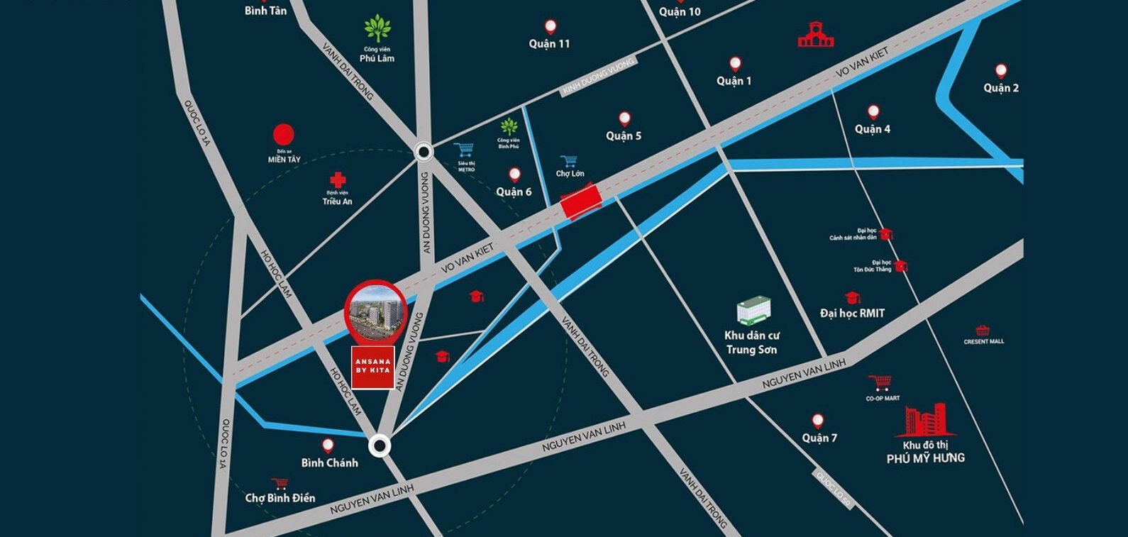vị trí dự án ansana by kita